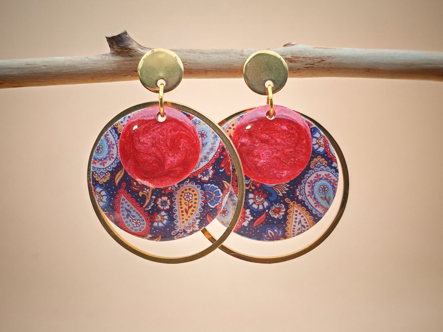 Boucles d’oreilles – Cachemire flamboyant
