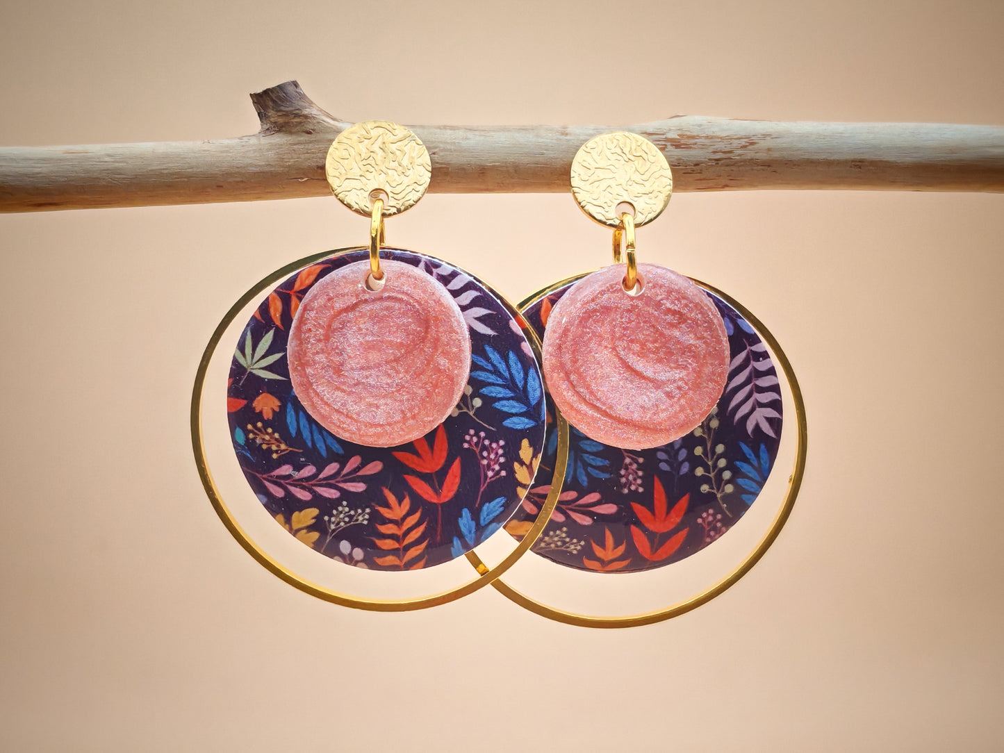 Boucles d’oreilles – Feuillage crépusculaire