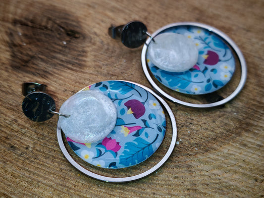 Boucles d’oreilles – Jardin givré turquoise