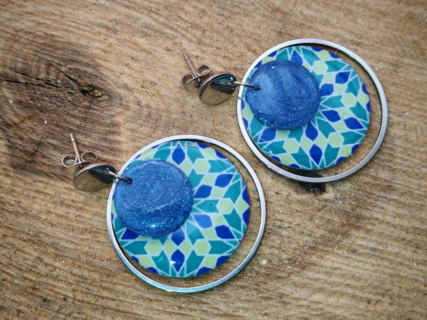 Boucles d’oreilles – Éclats lagon