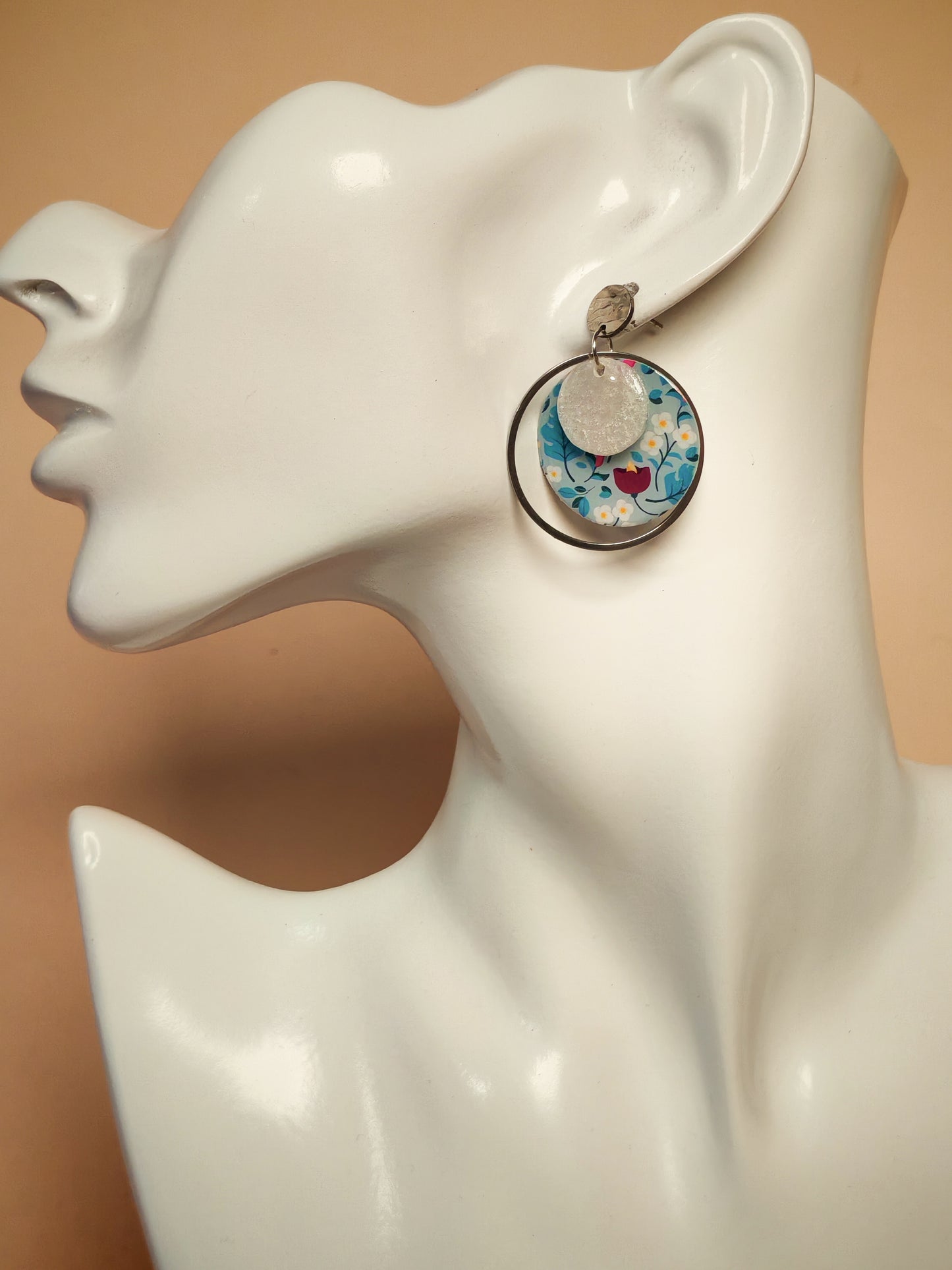 Boucles d’oreilles – Jardin givré turquoise