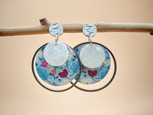 Boucles d’oreilles – Jardin givré turquoise