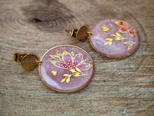 Boucles d’oreilles – Éclat floral poudré