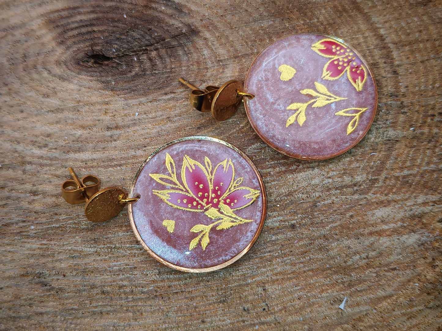 Boucles d’oreilles – Éclat floral poudré