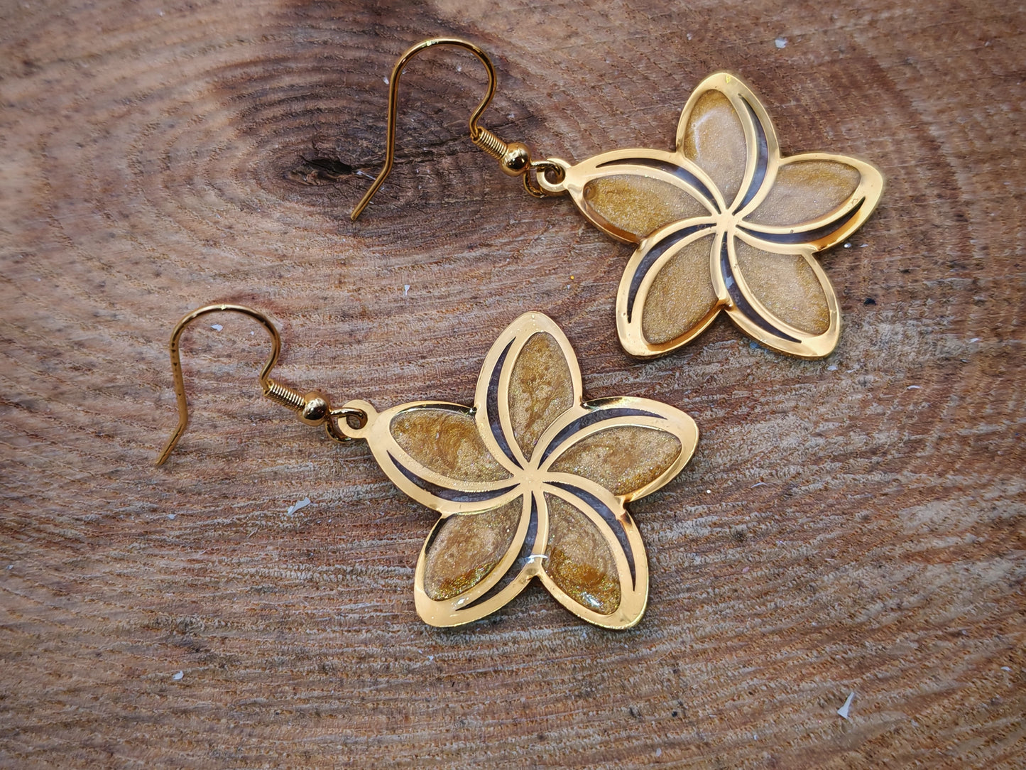 Boucles d’oreilles – Fleur solaire en éclat doré