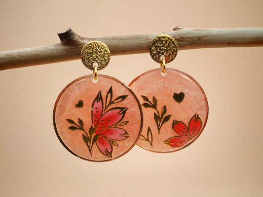 Boucles d’oreilles – Éclat floral poudré