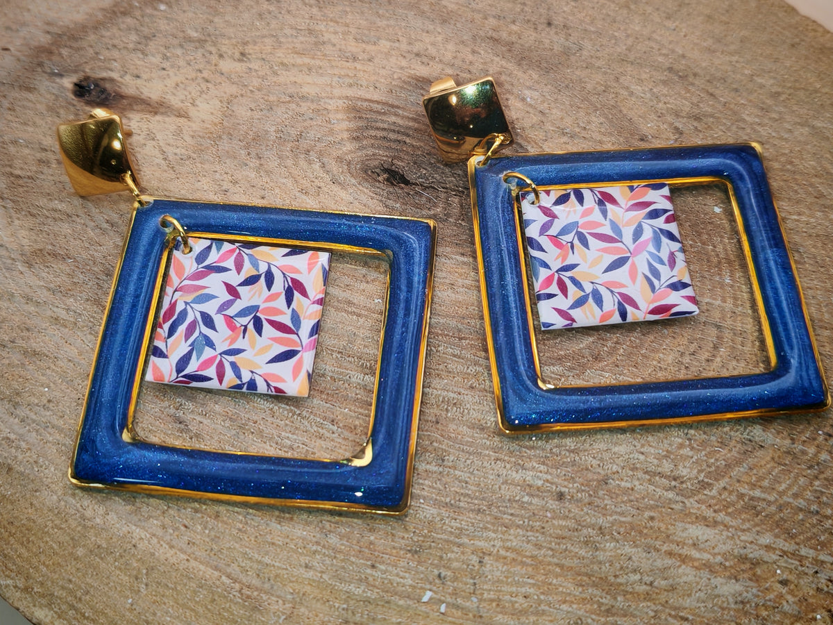 Boucles d’oreilles – Feuilles d’Aquarelle