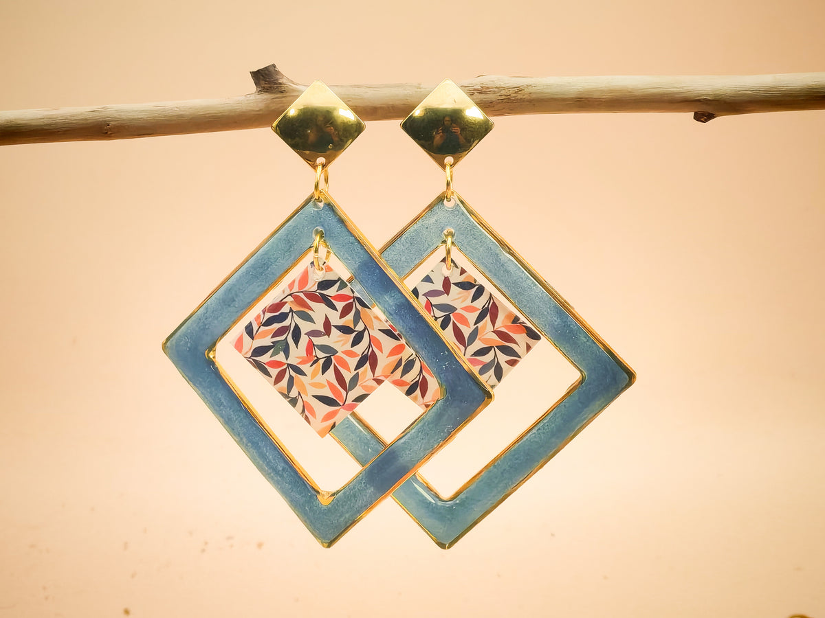 Boucles d’oreilles – Feuilles d’Aquarelle