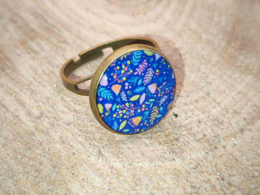 Ensemble barrettes & bague – Nuit florale