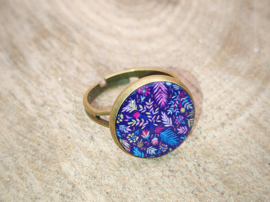 Ensemble barrettes & bague – Forêt violette