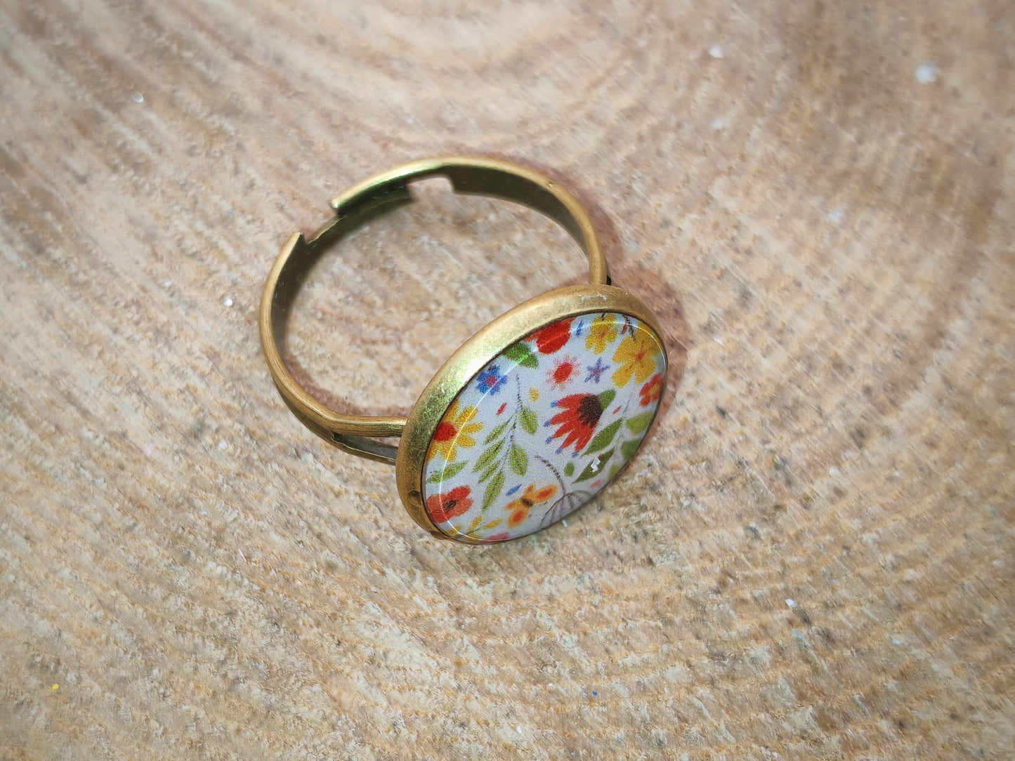 Ensemble barrettes & bague – Prairie fleurie