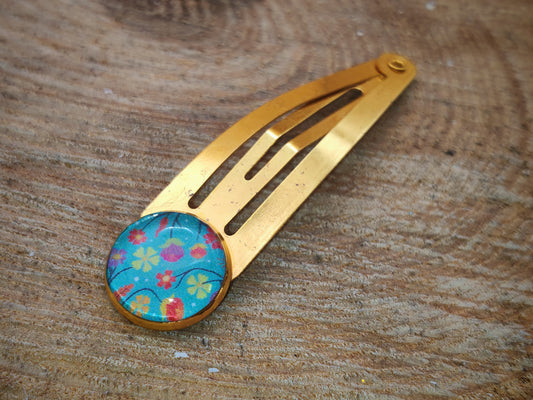 Barrette – Jardin turquoise