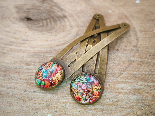 Duo de barrettes – Graffitis colorés