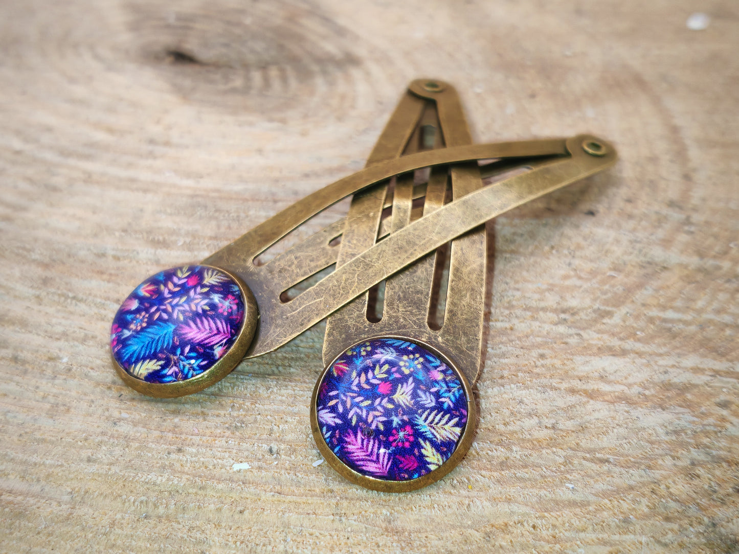 Ensemble barrettes & bague – Forêt violette