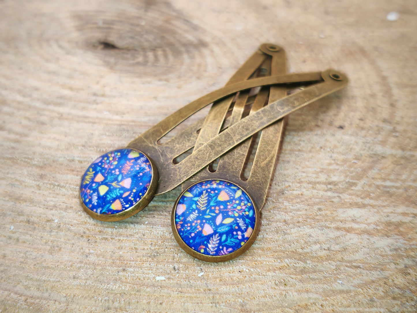 Ensemble barrettes & bague – Nuit florale