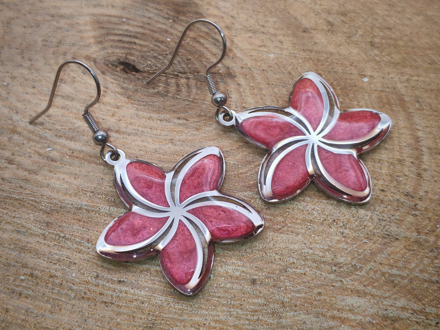 Boucles d’oreilles – Framboise en fleurs