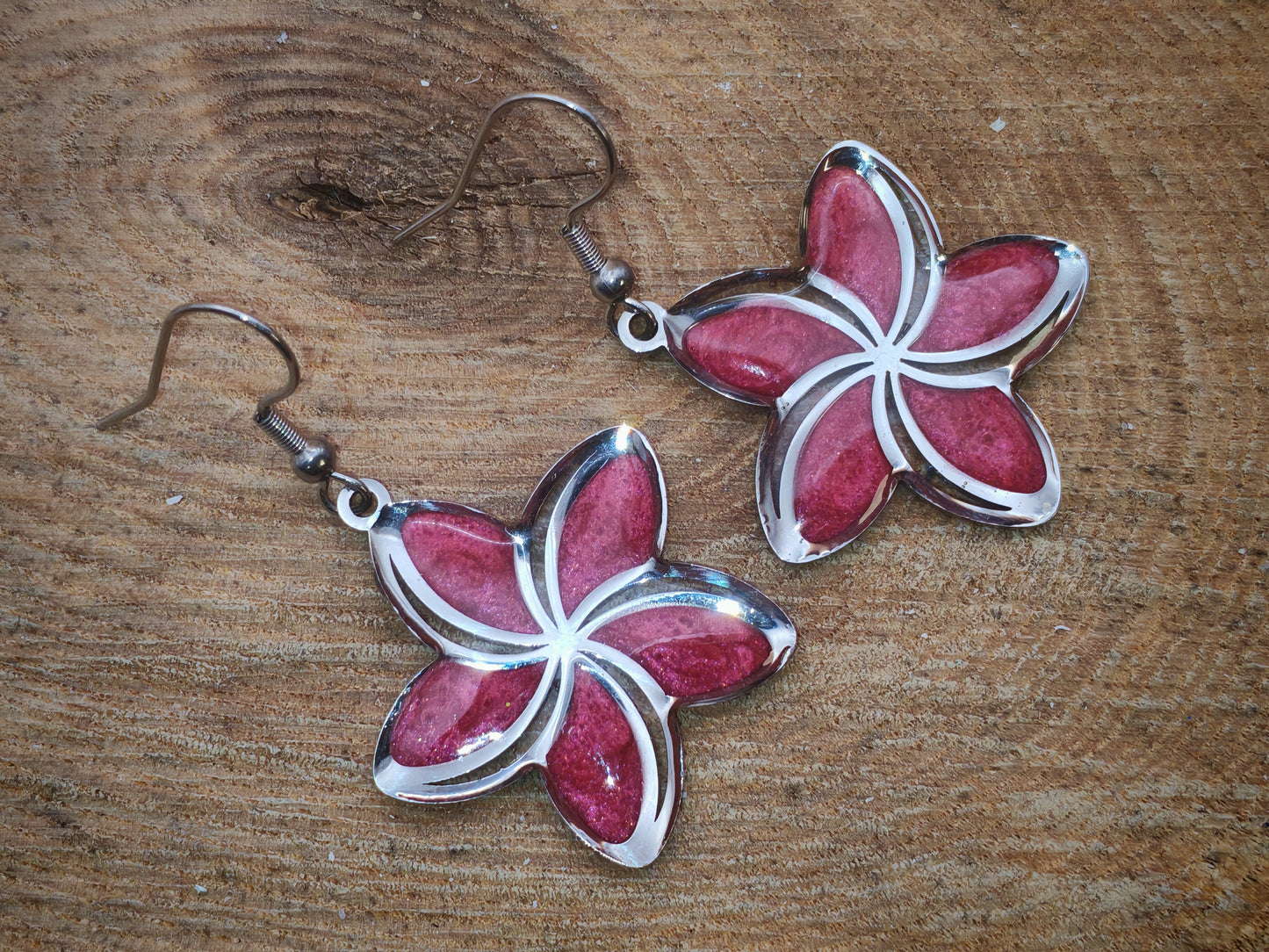 Boucles d’oreilles – Framboise en fleurs
