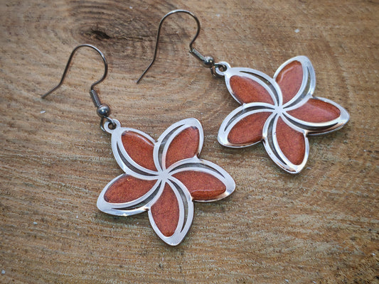 Boucles d’oreilles – Ambre cuivré