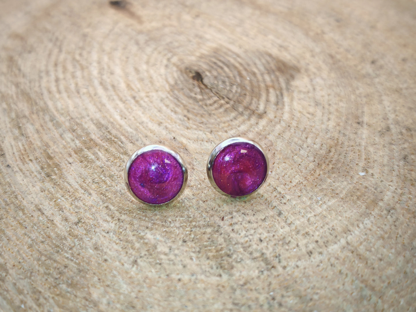 Clous d'oreille – Orchidée Magenta