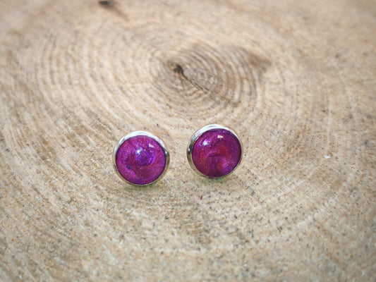 Clous d'oreille – Orchidée Magenta