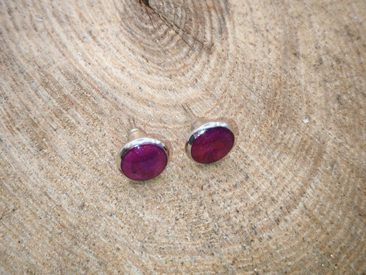 Clous d'oreille – Orchidée Magenta