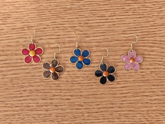 Boucles d’oreilles – Fleurs pigmentées
