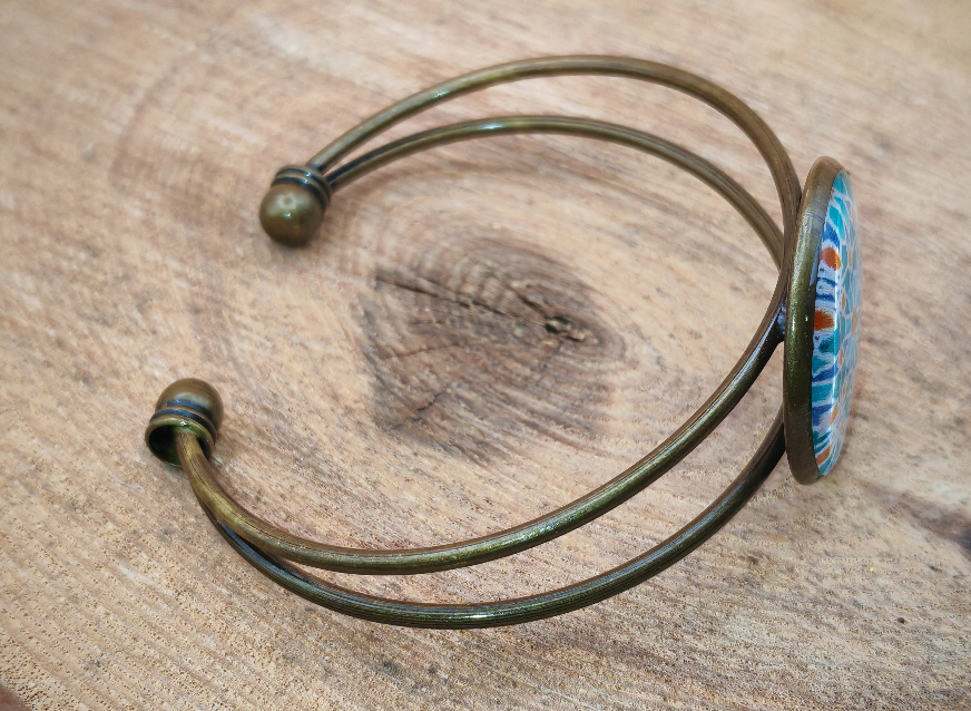 Ensemble bracelet + boucles d’oreilles – Rosaces orientales