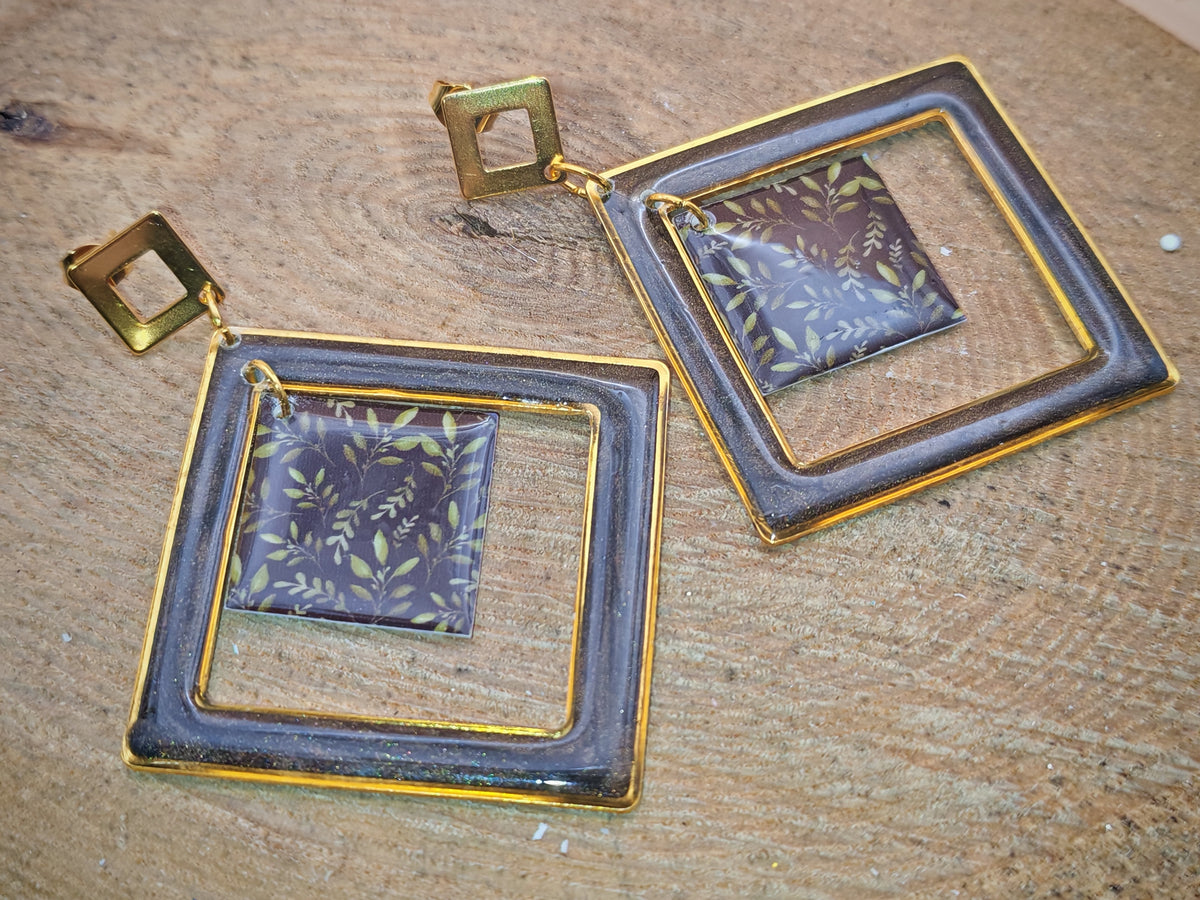 Boucles d’oreilles – Feuillage Nocturne