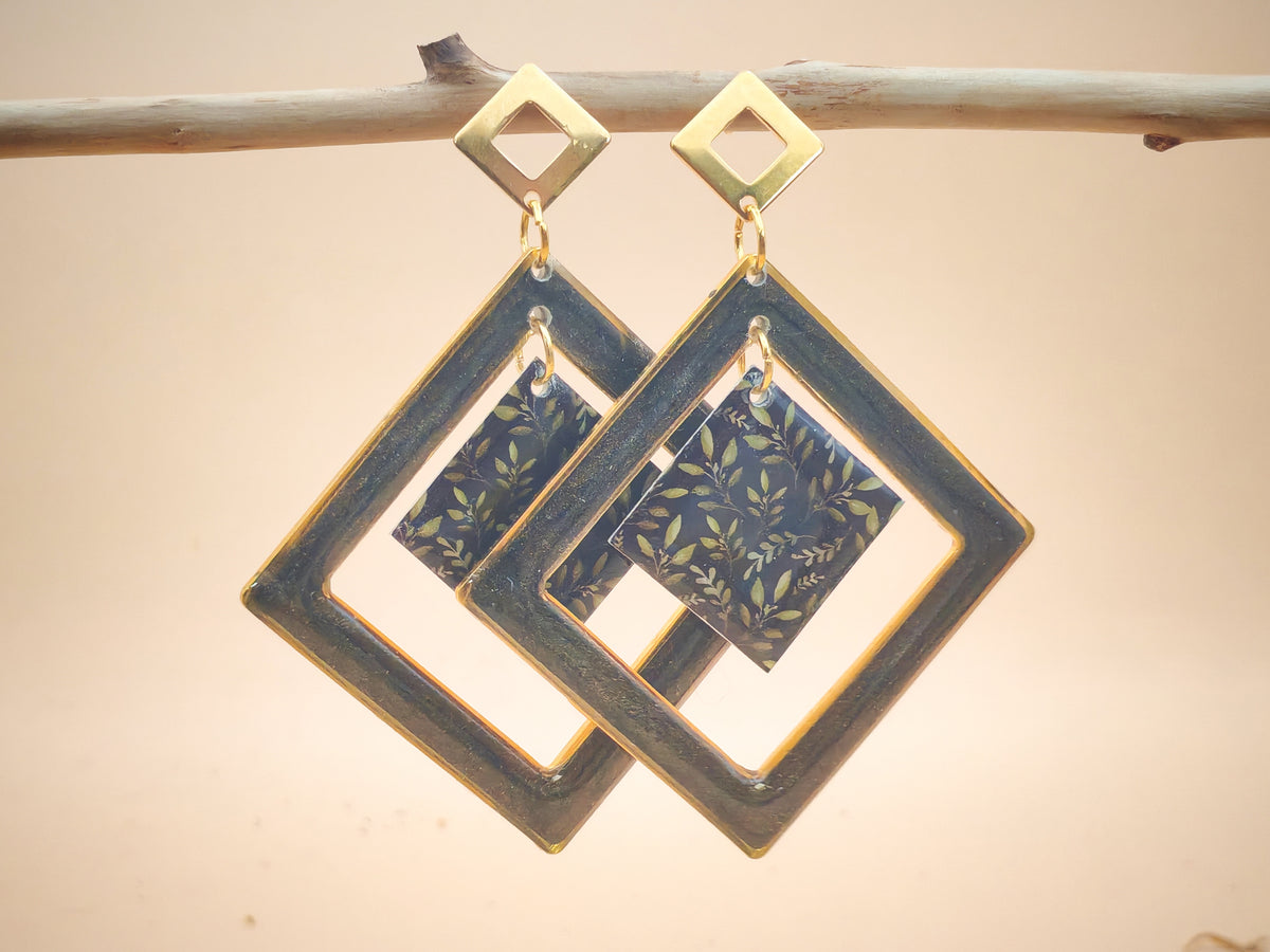 Boucles d’oreilles – Feuillage Nocturne