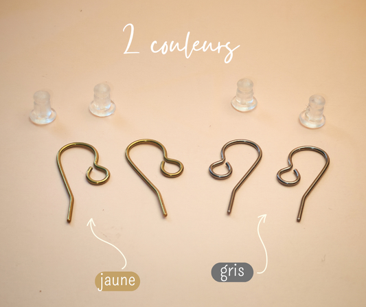 Option – Paire de crochets en titane pour oreilles sensibles