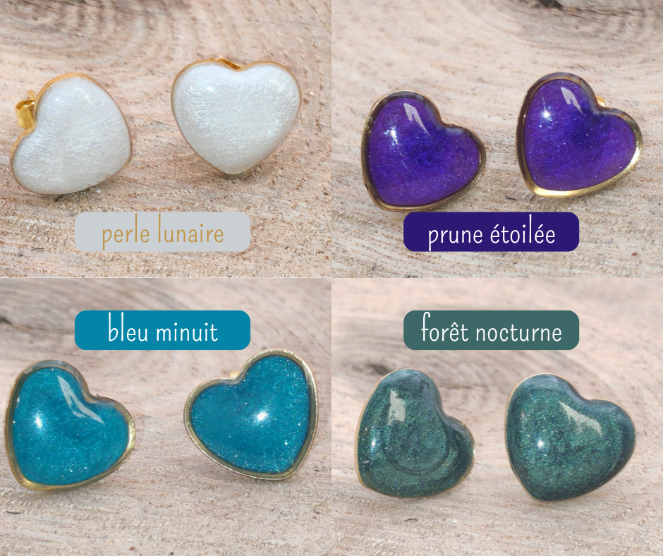 Clous d’oreilles – Cœurs scintillants