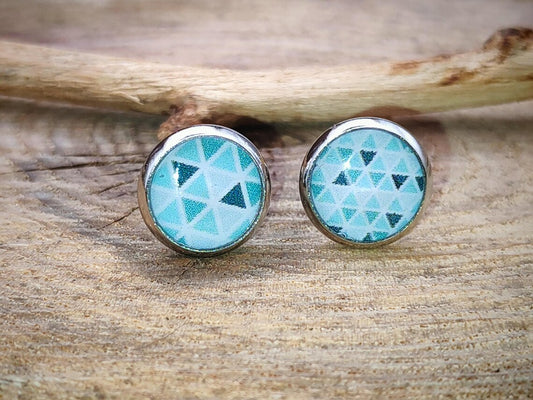 Clous cabochon de 8 mm – Fraîcheur des triangles azur