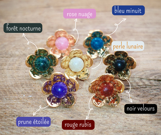 Clous d'oreille - Fleurs dorées