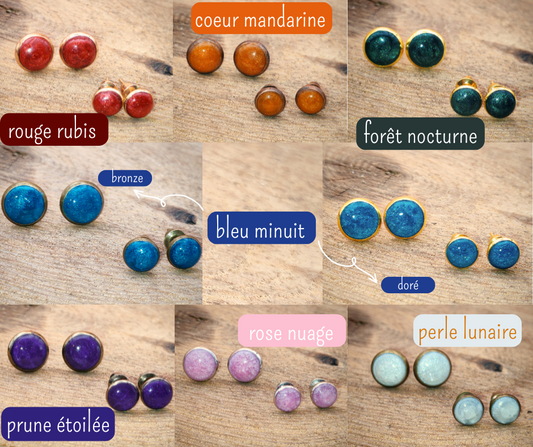 Cabochons d'oreilles - Reflets précieux